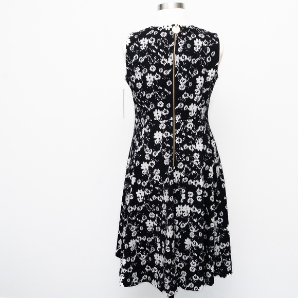 Calvin Klein |  Knit Printed Floral A-Line Dress - Picture 3 of 14